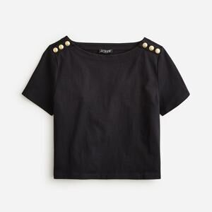 J CREW Mariner cloth short-sleeve T-shirt with gold buttons size XS